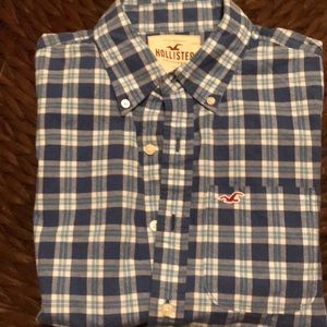 Hollister men’s short sleeve shirt plaid flannel